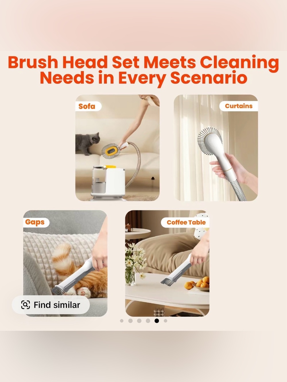 NWT 5-in-1 Grooming Kit with Vacuum Brush & Hair Trimmer for Dogs & Cats - Picture 4 of 7